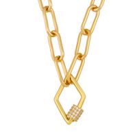 Exaggerated Thick Chain Necklace Geometric Diamond Clavicle Chain Necklace Wholesale Nihaojewelry sku image 1