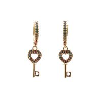Trendy New Products Jewelry Micro-set Zircon Key Earrings Wholesale Nihaojewelry sku image 1