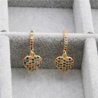 Jewelry Earrings Hot Selling Earrings Micro Inlaid Zircon Love Earrings Stud Wholesale Nihaojewelry sku image 1