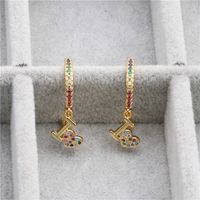 Jewelry Earrings Hot Selling Earrings Micro Inlaid Zircon Love Earrings Stud Wholesale Nihaojewelry sku image 2