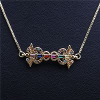 Trendy New Products Jewelry Micro-set Zircon Hanging Copper Necklace Wholesale Nihaojewelry sku image 1