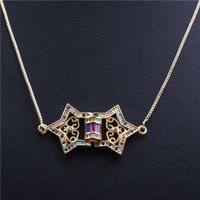 New Trend Products Micro-inlaid Zircon Arrow Five-star Triangle Necklace Wholesale Nihaojewelry sku image 3