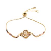 Fashion Jewelry Copper Micro Inlay Zirconium Flower Adjustable Bracelet Wholesale Nihaojewelry sku image 2