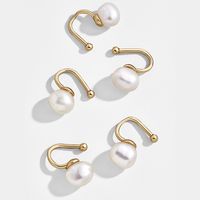 Steamed Bun Pearl Alloy Earrings Creative Popular Ear Clip Set Wholesale Nihaojewelry sku image 2