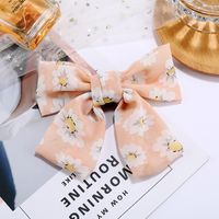 Korean Fashion Simple Chiffon Sun Flower Big Bow Hair Accessories Hair Clip Side Clip Wholesale Nihaojewelry main image 3