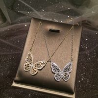 Hollow Butterfly Micro Inlaid Zircon Super Fairy Three-dimensional Butterfly Clavicle Chain Necklace Wholesale Nihaojewelry main image 6