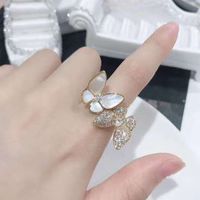 Shell Butterfly Ring Stereo Opening Adjustable Lady Trendy Ring Index Finger Ring Wholesale Nihaojewelry main image 3