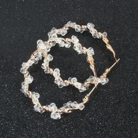 Hand-woven Geometric Crystal Earrings Exaggerated Hoop Earrings Round Wholesale Nihaojewelry main image 4