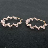 Hand-woven Geometric Crystal Earrings Exaggerated Hoop Earrings Round Wholesale Nihaojewelry main image 5