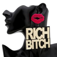 Europäische Und Amerikanische Mode Heiß Verkaufte Übertriebene Persönlichkeit Englische Rote Lippen Ohrringe Nachtclub Hip Hop Laufsteg Punk Ohrringe Anhänger Zubehör main image 6