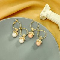 Korean S925 Silver Needle Earrings Creative Flower Earrings Zircon Pearl Earrings Wholesale Nihaojewelry main image 1