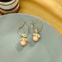 Korean S925 Silver Needle Earrings Creative Flower Earrings Zircon Pearl Earrings Wholesale Nihaojewelry main image 3