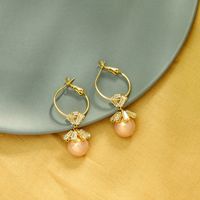 Korean S925 Silver Needle Earrings Creative Flower Earrings Zircon Pearl Earrings Wholesale Nihaojewelry main image 5