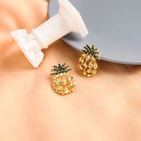 Korean Fashion Diamond 925 Silver Needle Earrings Hollow Design Sense Pineapple Earrings Wholesale Nihaojewelry main image 3