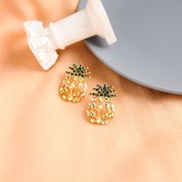 Korean Fashion Diamond 925 Silver Needle Earrings Hollow Design Sense Pineapple Earrings Wholesale Nihaojewelry main image 5