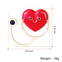 Hot Creative Cartoon Medical Heart-shaped Stethoscope Oil Drop Corsage Accessories  Wholesale Nihaojewelry main image 3