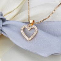 Heart-shaped Necklace Set Hot Sale New Gold-plated Zircon Stud Earrings Wholesale Nihaojewelry main image 3