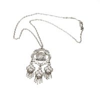 Silber Ethnischer Stil Anhänger Quaste Anhänger Halskette Persönlichkeit Retro Ethnische Stil Halskette Hemd Passende Schmuck Halskette main image 6