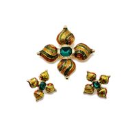Color Drip Glaze Green Gemstone 925 Silver Pin Earrings Exotic Green Brooch Earrings Wholesale Nihaojewelry main image 6