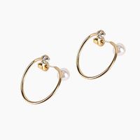 Exaggerated Pearl Earrings 18k Real Gold Plating S925 Silver Needle Ring Earrings Wholesale Nihaojewelry main image 6