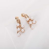 New Popular Golden Pearl Earrings S925 Silver Needle Geometric Irregular Korean Earrings Wholesale Nihaojewelry main image 3