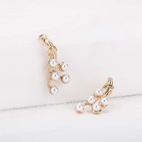 New Popular Golden Pearl Earrings S925 Silver Needle Geometric Irregular Korean Earrings Wholesale Nihaojewelry main image 4