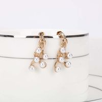 New Popular Golden Pearl Earrings S925 Silver Needle Geometric Irregular Korean Earrings Wholesale Nihaojewelry main image 5
