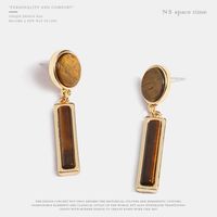 Popular New Products Earrings Exotic Fashion Exquisite Tiger Eye Jewelry Simple Long Retro Earrings Wholesale Nihaojewelry main image 4