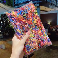 3000 Pieces Of Korean Large Circle Disposable Rubber Band Simple Hair Scrunchies Hair Accessories Wholesale Nihaojewelry sku image 2
