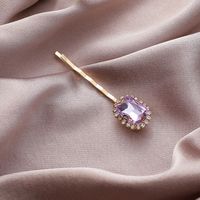 Romantic Star Purple Retro Sweet Purple Rhinestone Pearl Hairpin Bangs Clip Hairpin Wholesale Nihaojewelry sku image 1
