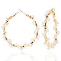 Hand-woven Geometric Crystal Earrings Exaggerated Hoop Earrings Round Wholesale Nihaojewelry sku image 1