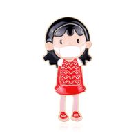 Hot Sale Exquisite Clothes Accessories Medical Care Little Girl Cartoon Brooch Alloy Drop Oil Brooch Wholesale Nihaojewelry sku image 1