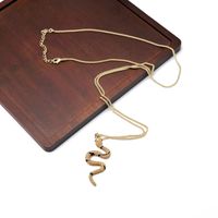 Animal Shape Pendant Necklace Sweater Chain Brown Snake-shaped Pendant Necklace Sweater Chain Wholesale Nihaojewelry sku image 1