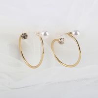 Exaggerated Pearl Earrings 18k Real Gold Plating S925 Silver Needle Ring Earrings Wholesale Nihaojewelry sku image 1