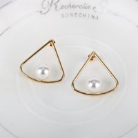 New Earrings Exaggerated Pearl 18k Real Gold Plating S925 Silver Needle Earrings Wholesale Nihaojewelry sku image 1