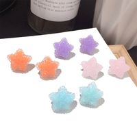 Charming Jewelry Korean New Fashion Five-pointed Star Crystal Texture Acrylic Silver Needle Earrings Wholesale Nihaojewelry main image 1