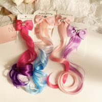 Bowknot Colorful Gradient Wig Clip Children's Headdress Wig Braid Head Lace Clip Ponytail Wholesale Nihaojewelry main image 1