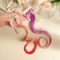 Bowknot Colorful Gradient Wig Clip Children's Headdress Wig Braid Head Lace Clip Ponytail Wholesale Nihaojewelry main image 5