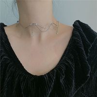 Choker Metal Crystal Diamond Wave Shape Collar Style Necklace Wholesale Nihaojewelry main image 5