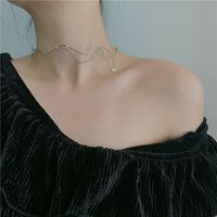 Choker Metal Crystal Diamond Wave Shape Collar Style Necklace Wholesale Nihaojewelry main image 6