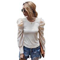 Women's Autumn And Winter New Products Long-sleeved Retro Bubble Sleeve T-shirt Women's Shirt Wholesale Nihaojewelry main image 3