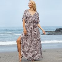 New Rayon Leopard Point Robe Dress Beach Jacket Sunscreen Bikini Blouse Wholesale Nihaojewelry main image 6