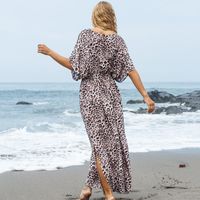 New Rayon Leopard Point Robe Dress Beach Jacket Sunscreen Bikini Blouse Wholesale Nihaojewelry main image 5