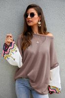 Fashion Women's New  Autumn And Winter Knitted Stitching Top Sweater Wholesale Nihaojewelry sku image 1