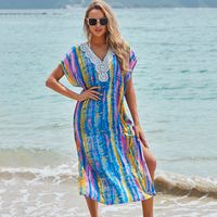 Women New Lace Cotton Dyeing Robe Beach Sunscreen Suit Wholesale Nihaojewelry sku image 1