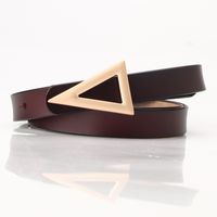 Ladies Leather Belt Matte Triangle Snap Belt Korean Fashion Dress Decorative Belt Thin Wholesale Nihaojewelry sku image 6