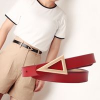Ladies Leather Belt Matte Triangle Snap Belt Korean Fashion Dress Decorative Belt Thin Wholesale Nihaojewelry main image 1
