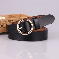 New Women's Belt Pure Leather Round Pin Buckle Belt Fashion Retro Leather Belt Ladies Belt Wholesale Nihaojewelry main image 4