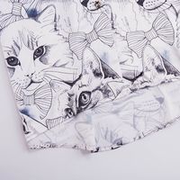 Pajamas Summer Silk Thin Section Mid-sleeved Cute Cat Shirt Skirt Outwear Wholesale Nihaojewelry main image 3