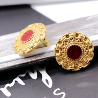 Stud Earrings Round Lace Pattern 925 Silver Stud Earrings Delicate Gold Round Stud Earrings sku image 2